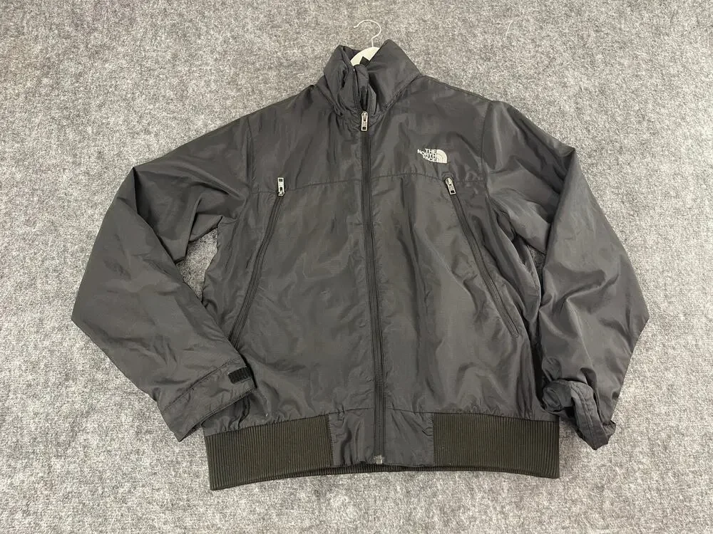 The North Face Jacket Mens Medium Black Windbreaker Full Zip Coat N251